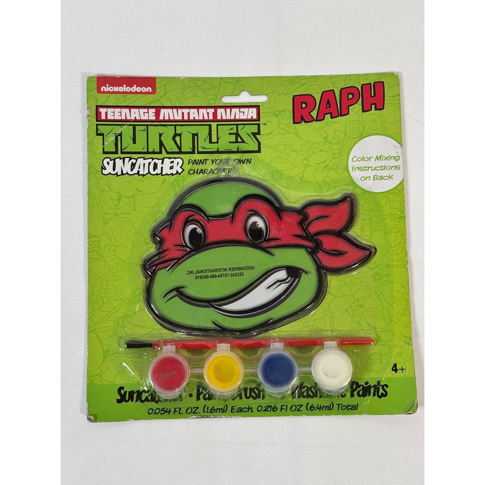 TMNT Raphael Suncatcher Paint Kit Nickelodeon Ninja Turtles Raph DIY Craft New